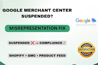 fix google merchant center suspension and misrepresentation