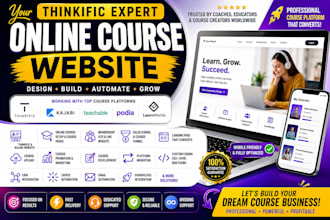 build thinkific website online course platform kajabi  gohighlevel thinkfic sale