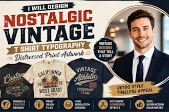 design nostalgic vintage t shirt typography distressed print artwork t shirt