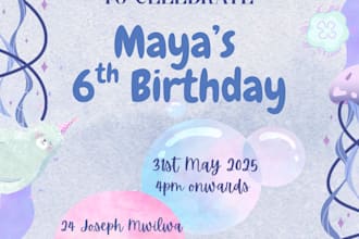 design invitation card for your birthday, wedding or baby shower