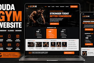 build duda gym fitness studio website with booking gym landing page fitness club