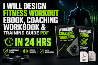 design fitness workout ebook, training guide PDF, coaching workbook pdf in 24hrs