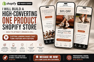 build shopify website create pagefly landing page one product dropshipping store