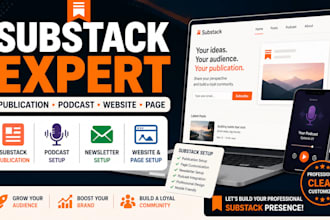 do substack expert publication podcast setup, substack website and page