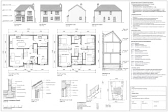 draw UK building regulation drawing, UK architectural drawing, UK permit drawing