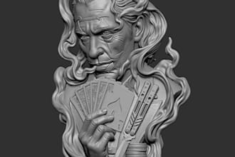sculpt high detailed printable 3d character model head bust mascot for 3d print
