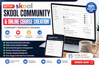 setup skool community skool online course creation community manager training