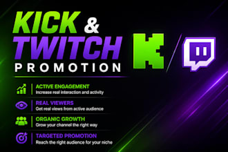 promote your kick and twitch channel for stream growth