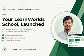 set up your learnworlds school, upload your online course and launch it