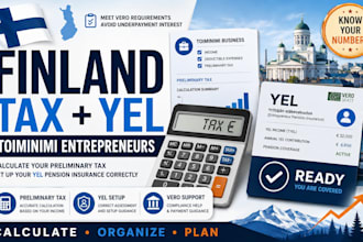 calculate finland preliminary tax and set up yel for toiminimi entrepreneurs