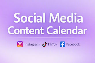 create a social media content calendar for instagram tiktok facebook