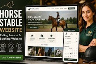 design wix horse stable website riding lesson booking website