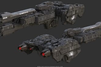 create deatiled 3d spaceship models and sci fi assets for unity unreal