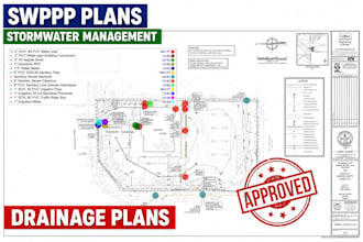 usa pe permit stormwater sewer swppp drainage design site grading plan hydrology