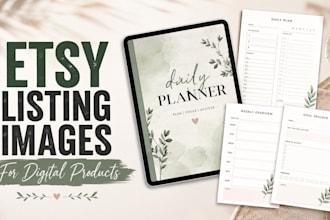 design etsy listing images and mockups for digital products