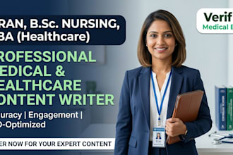 write professional medical, healthcare, and nursing articles