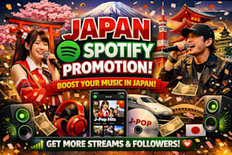 boost japan spotify music playlist to japan audience and japan music promotion