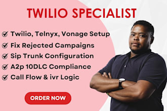 setup twilio account, 3cx call center, sip trunk, bulk sms and did number