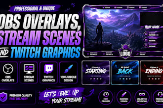 design obs overlays, stream scenes and twitch graphics