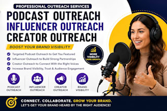 do podcast outreach, influencer outreach for your brand visibility