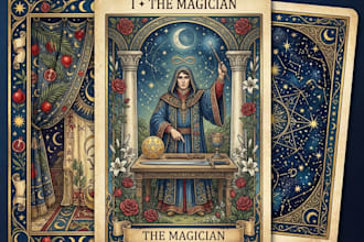 design custom tarot cards and oracle card illustrations