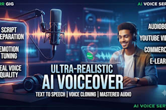 create professional ai voiceovers for your videos, commercials and audiobooks