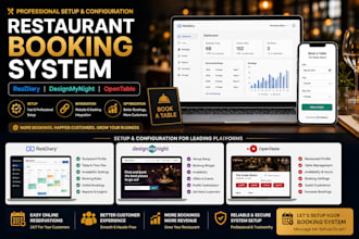 setup resdiary, designmynight, opentable restaurant booking system