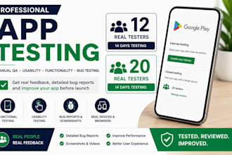 provide 20 testers , 12 testers for google play closed testing