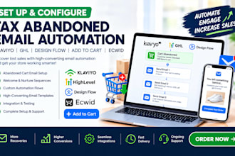set up tax abandoned email ghl automation klaviyo  design flow add to cart ecwid
