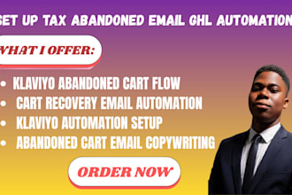 set up tax abandoned email ghl automation klaviyo  design flow add to cart ecwid