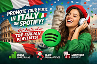 promote your italy spotify music to italian listeners and playlists