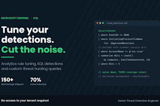 tune defender kql detections and write threat hunting queries