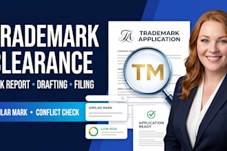 do trademark clearance search, drafting and application on uspto cipo euipo