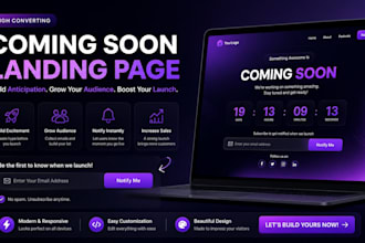 design coming soon or prelaunch landing page, shopify landing page using pagefly