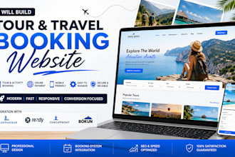 build a professional tour, travel and booking website with booking system
