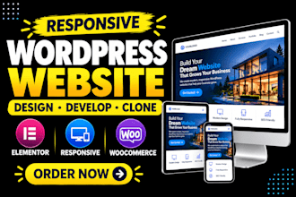 design, develop, or clone a wordpress website with elementor