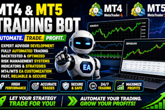 develop mt4 mt5 expert advisor forex, trading bot mql4 mql5 and trading strategy