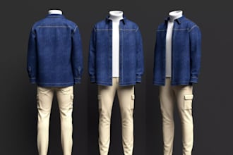 do 3d fashion design, 3d garment design, clothing model, t shirt, hoodies, clo3d