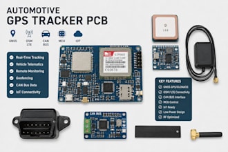 design automotive gps tracker pcb gnss gsm can bus iot pcb mcu telematics lte rf