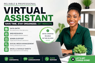 be your virtual assistant for data entry, research and social media