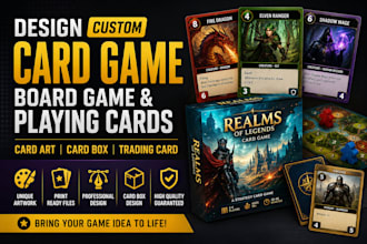 design card game art board game playing card game, card box design trading card