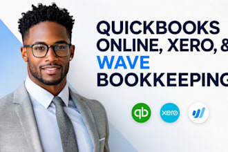 do bookkeeping, setup, and cleanup in quickbooks, xero, zoho books, and wave