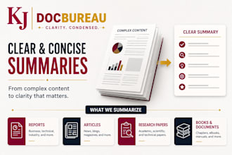 summarize reports, articles, research papers and documents