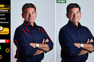 do professional headshot, model and beauty retouching