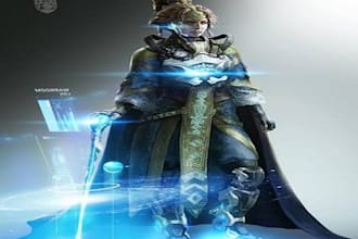create custom cyberpunk and space opera character concept art