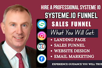build systeme io website systeme io landing page systeme io sales funnel