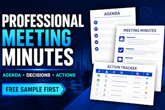 create professional meeting agendas, minutes and action trackers