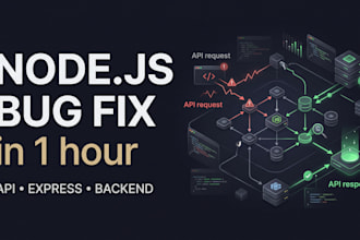 fix your nodejs API or backend bug within 1 hour