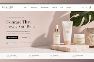 design skincare shopify store makeup website