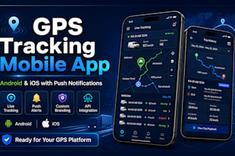 develop gps tracking mobile app with push notifications for android and ios